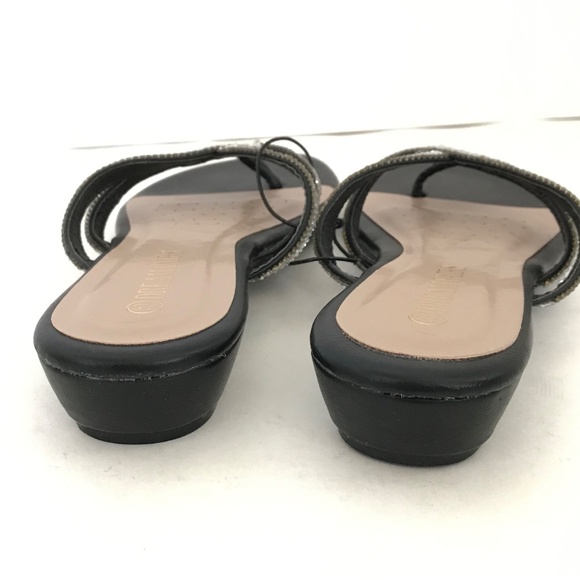 DREAM PAIRS Jeweled Sandals Black and Silver Rhinestone Women’s Size 7.5 - Picture 9 of 16